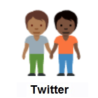 People Holding Hands: Medium-Dark Skin Tone, Dark Skin Tone on Twitter Twemoji