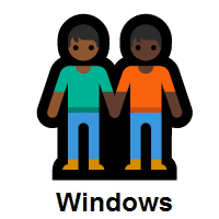 People Holding Hands: Medium-Dark Skin Tone, Dark Skin Tone on Microsoft Windows