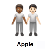 People Holding Hands: Medium-Dark Skin Tone, Light Skin Tone on Apple iOS