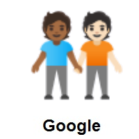 People Holding Hands: Medium-Dark Skin Tone, Light Skin Tone on Google Android