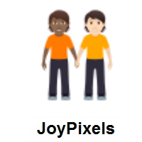 People Holding Hands: Medium-Dark Skin Tone, Light Skin Tone on JoyPixels