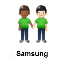People Holding Hands: Medium-Dark Skin Tone, Light Skin Tone on Samsung