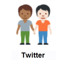 People Holding Hands: Medium-Dark Skin Tone, Light Skin Tone on Twitter Twemoji