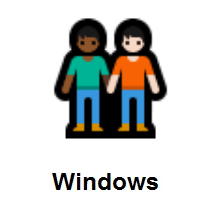 People Holding Hands: Medium-Dark Skin Tone, Light Skin Tone on Microsoft Windows