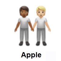 People Holding Hands: Medium-Dark Skin Tone, Medium-Light Skin Tone on Apple iOS