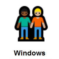 People Holding Hands: Medium-Dark Skin Tone, Medium-Light Skin Tone on Microsoft Windows