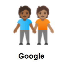 People Holding Hands: Medium-Dark Skin Tone, Medium Skin Tone on Google Android