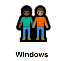 People Holding Hands: Medium-Dark Skin Tone, Medium Skin Tone on Microsoft Windows