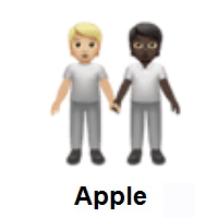 People Holding Hands: Medium-Light Skin Tone, Dark Skin Tone on Apple iOS