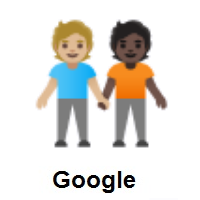 People Holding Hands: Medium-Light Skin Tone, Dark Skin Tone on Google Android