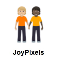 People Holding Hands: Medium-Light Skin Tone, Dark Skin Tone on JoyPixels