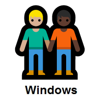 People Holding Hands: Medium-Light Skin Tone, Dark Skin Tone on Microsoft Windows