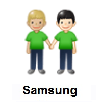 People Holding Hands: Medium-Light Skin Tone, Light Skin Tone on Samsung