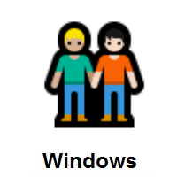 People Holding Hands: Medium-Light Skin Tone, Light Skin Tone on Microsoft Windows
