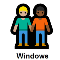 People Holding Hands: Medium-Light Skin Tone, Medium-Dark Skin Tone on Microsoft Windows