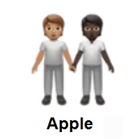 People Holding Hands: Medium Skin Tone, Dark Skin Tone on Apple iOS