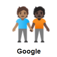 People Holding Hands: Medium Skin Tone, Dark Skin Tone on Google Android