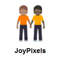 People Holding Hands: Medium Skin Tone, Dark Skin Tone on JoyPixels