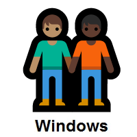 People Holding Hands: Medium Skin Tone, Dark Skin Tone on Microsoft Windows