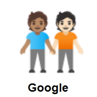 People Holding Hands: Medium Skin Tone, Light Skin Tone on Google Android