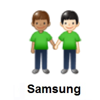People Holding Hands: Medium Skin Tone, Light Skin Tone on Samsung