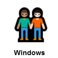 People Holding Hands: Medium Skin Tone, Light Skin Tone on Microsoft Windows