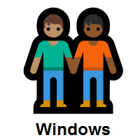 People Holding Hands: Medium Skin Tone, Medium-Dark Skin Tone on Microsoft Windows