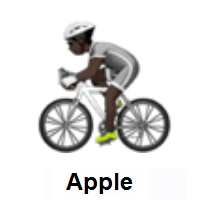 Person Biking: Dark Skin Tone on Apple iOS