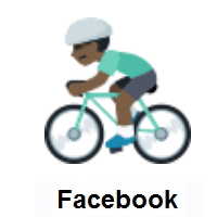 Person Biking: Dark Skin Tone on Facebook
