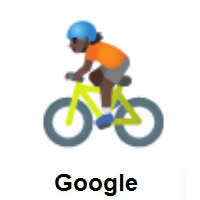 Person Biking: Dark Skin Tone on Google Android