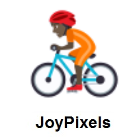 Person Biking: Dark Skin Tone on JoyPixels