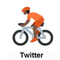 Person Biking: Dark Skin Tone on Twitter Twemoji