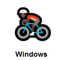 Person Biking: Dark Skin Tone on Microsoft Windows