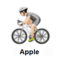 Person Biking: Light Skin Tone on Apple iOS