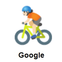 Person Biking: Light Skin Tone on Google Android
