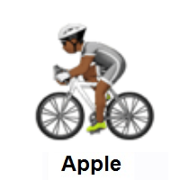 Person Biking: Medium-Dark Skin Tone on Apple iOS