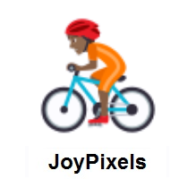 Person Biking: Medium-Dark Skin Tone on JoyPixels