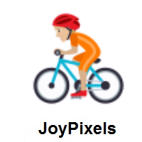 Person Biking: Medium-Light Skin Tone on JoyPixels