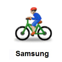 Person Biking: Medium-Light Skin Tone on Samsung