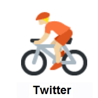 Person Biking: Medium-Light Skin Tone on Twitter Twemoji
