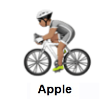 Person Biking: Medium Skin Tone on Apple iOS