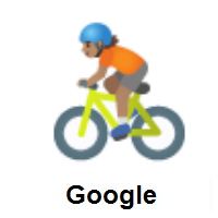 Person Biking: Medium Skin Tone on Google Android