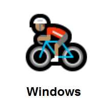 Person Biking: Medium Skin Tone on Microsoft Windows