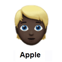 Person: Blond Hair: Dark Skin Tone on Apple iOS