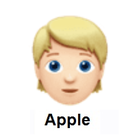 Person: Blond Hair: Light Skin Tone on Apple iOS