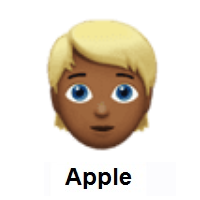 Person: Blond Hair: Medium-Dark Skin Tone on Apple iOS