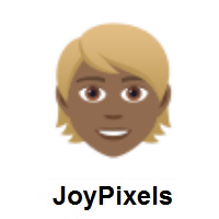 Person: Blond Hair: Medium-Dark Skin Tone on JoyPixels