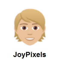Person: Blond Hair: Medium-Light Skin Tone on JoyPixels