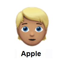 Person: Blond Hair: Medium Skin Tone on Apple iOS