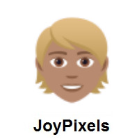 Person: Blond Hair: Medium Skin Tone on JoyPixels